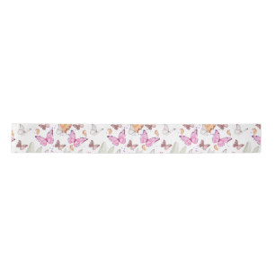 Colorful Aesthetic Butterflies   Whimsical Boho Bu Satin Ribbon