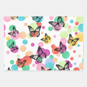 Colorful Aesthetic Butterflies Whimsical Boho Bu Wrapping Paper Sheet