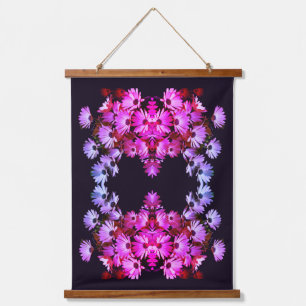 Colorful African Daisy Flowers Abstract Hanging Tapestry