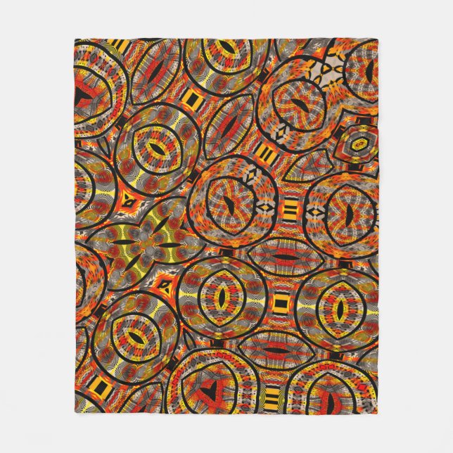 Colorful African fabric - Seamless pattern, illust Fleece Blanket (Front)