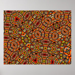 Colorful African fabric - Seamless pattern, illust Poster