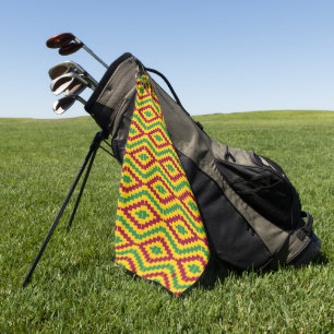 Colorful African Kente Pattern Golf Towel