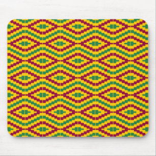 Colorful African Kente Pattern Mouse Pad