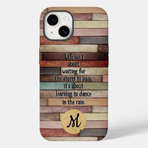 Colorful Aged Wood Pallet Quote Monogram Case-Mate iPhone 14 Case