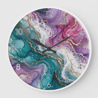 Colorful Alcohol Ink Epoxy Wall Clock