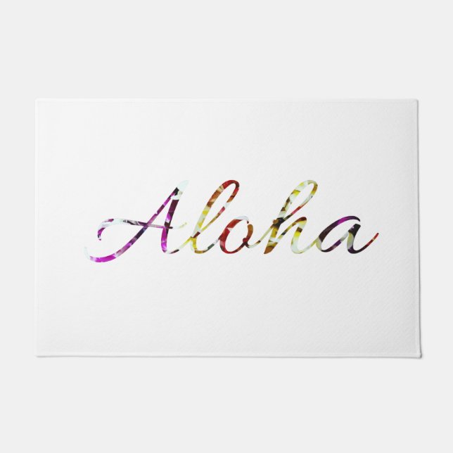Colorful Aloha Hawaiian Doormat (Front)