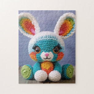 Colorful Amigurumi Bunny   Adorable Rabbit Crochet Jigsaw Puzzle