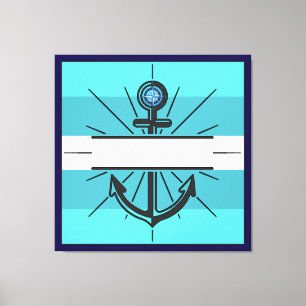 Colorful Anchor with customise button Canvas Prin Print