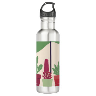 Colorful and cactus succulents 710 ml water bottle