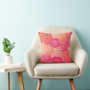 Colorful and Stylish Zinnia Flower Pillow