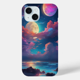 Colorful and Vibrant Night Scene Over an Ocean iPhone 15 Case