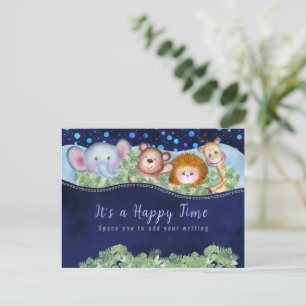 Colorful animal For train engine photo theme Postcard