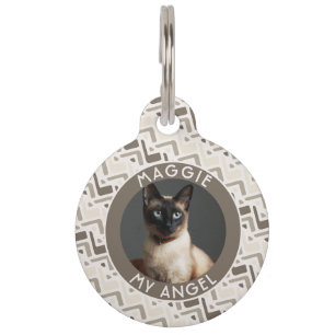 Colorful Animal Lover Gift Chevron Pattern Pet Tag