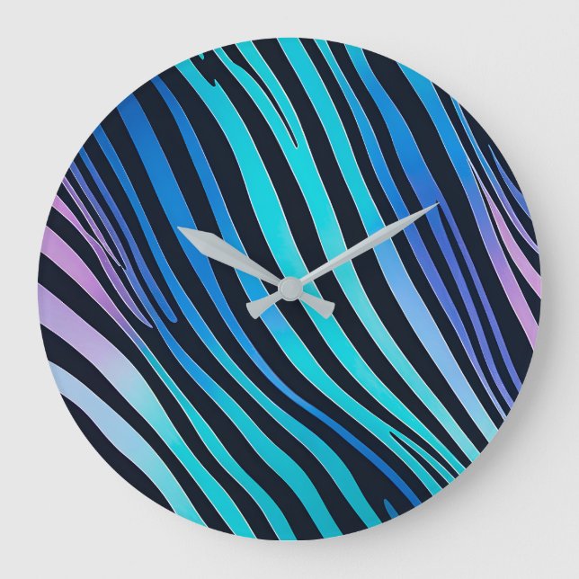 Colorful Animal Print Art Wall Clock (Front)
