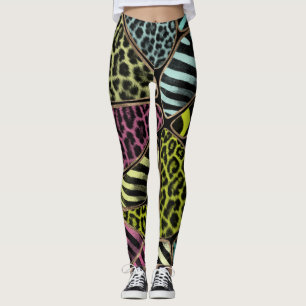 Colorful Animal Print - Leopard and Zebra Leggings