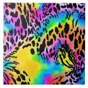 Colorful Animal Print Pattern Ceramic Tile