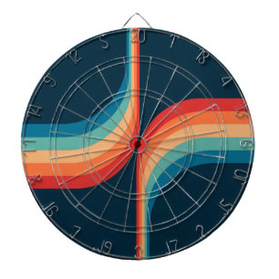 Colorful arches in retro style dartboard