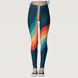 Colorful arches in retro style  leggings