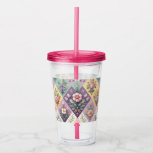 Colorful argyle pastel Easter/Spring Acrylic Tumbler