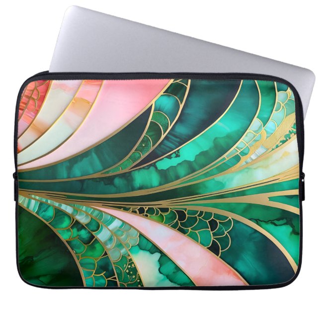 Colorful Art Deco Laptop Case (Front)