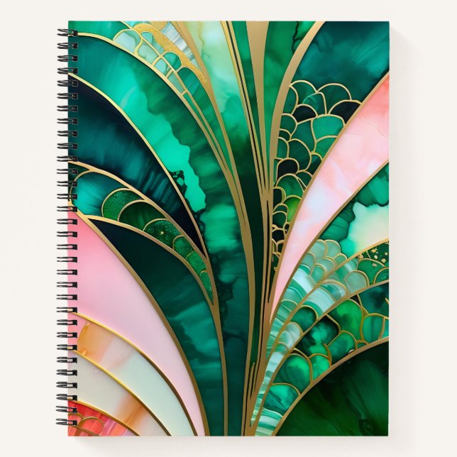 Colorful Art Deco Spiral Notebook (Front)
