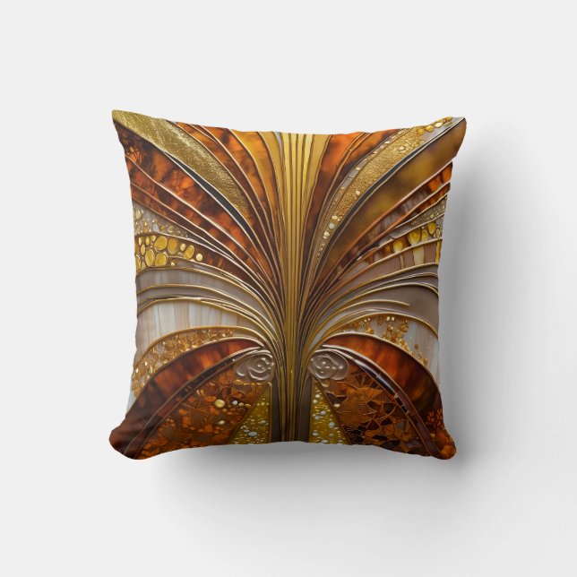 Colorful Art Deco Square Throw Pillow (Front)
