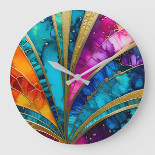 Colorful Art Deco Wall Clock