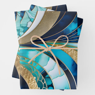 Colorful Art Deco Wrapping Paper Sheets