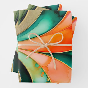 Colorful Art Deco Wrapping Paper Sheets