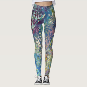 Colorful Artistic Funky Pattern and Textured Paint Leggings