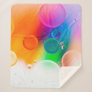 Colorful artistic image of oil drop on water, mode sherpa blanket