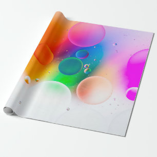 Colorful artistic image of oil drop on water, mode wrapping paper