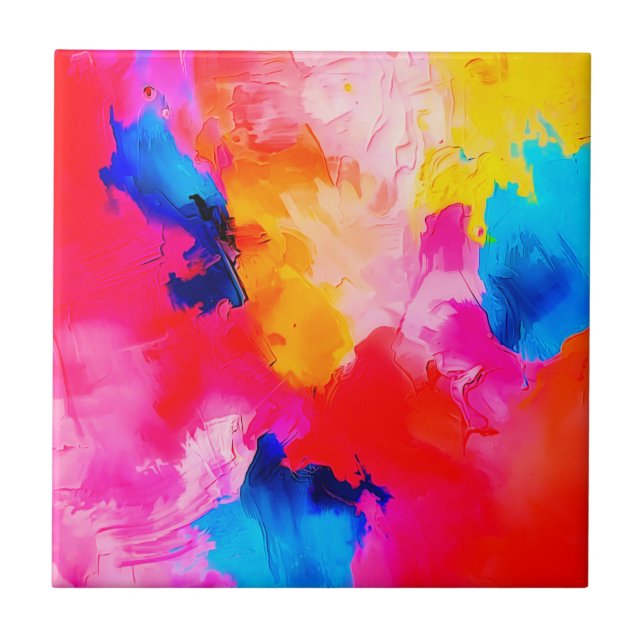 colorful  artistic patches  ceramic tile (Front)