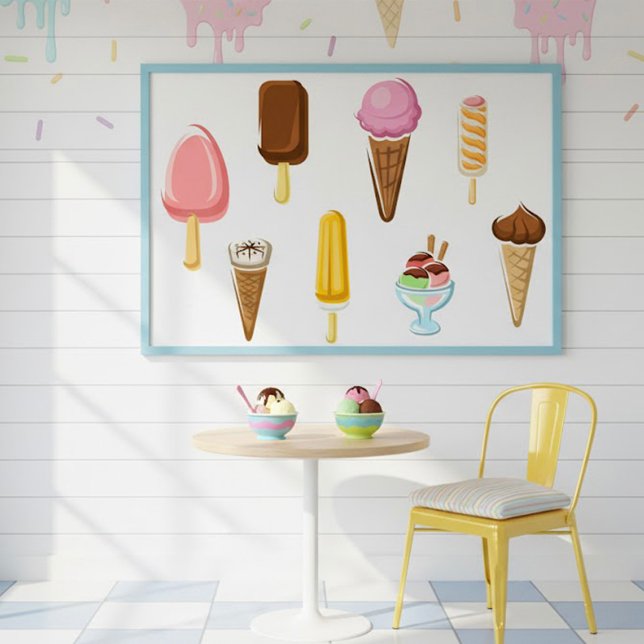 Colorful Assorted Ice Cream and Popsicle Poster (Creator Uploaded)