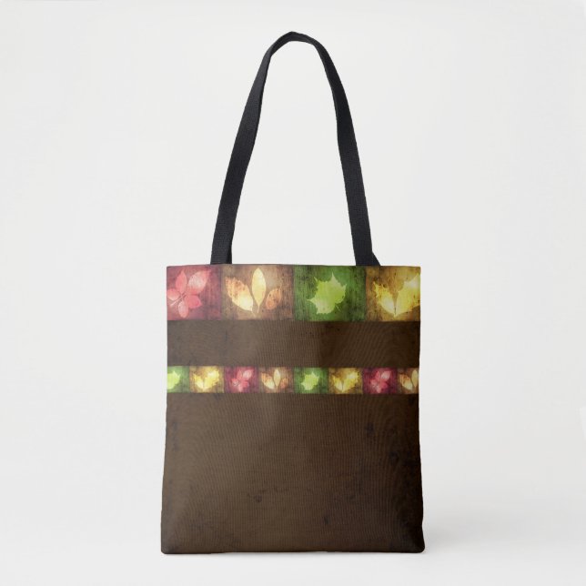 Colorful Autumn Grunge Leaves - Tote Bag (Front)