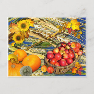 COLORFUL AUTUMN HARVEST  POSTCARD