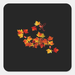 Colorful Autumn Leaves Basket It’s Fall Y’all Square Sticker