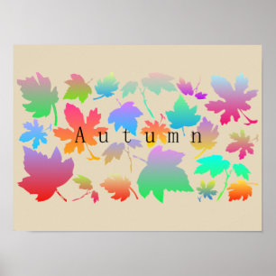 Colorful autumn leaves poster