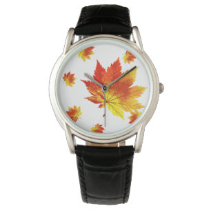 Colorful autumn leaves watch