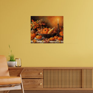 Colorful Autumn Pumpkins Poster