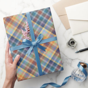 Colorful Autumn Winter Colored Stripes Pattern Wrapping Paper
