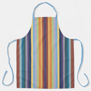 Colorful Autumn Winter Colored Vertical Striped Apron