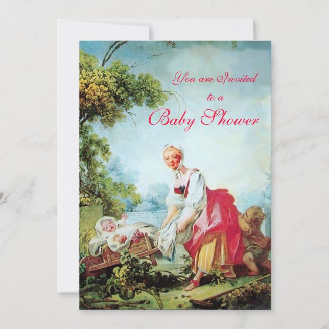 COLORFUL BABY SHOWER Champaigne Metallic Invitation (Front)