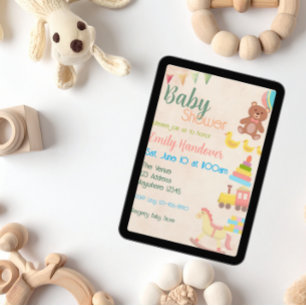 Colorful Baby Toy Baby Shower Invitation