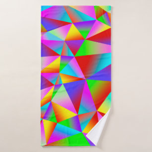 Colorful background from many multicolored triangl bath towel