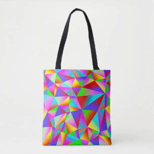Colorful background from many multicolored triangl tote bag