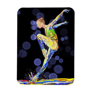 Colorful ballerina magnet
