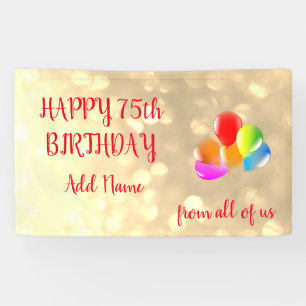 Colorful balloon design Happy 75th Birthday Banner