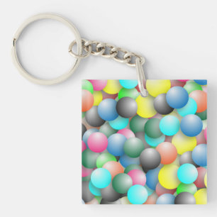 Colorful Balloons Banner Key Ring