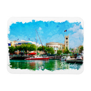 Colorful Barbados Caribbean Island Magnet